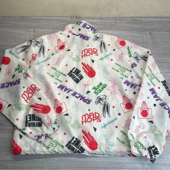 Space Jam: A New Legacy Looney Tunes White 1/4 Zip Collar Windbreaker Size Large - Picture 11 of 11